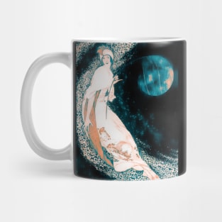 Woman and the Teal Moon Mug